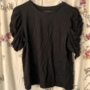 Black, puff sleeve tee shirt
